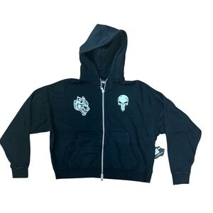 Darc Sport Marvel The Punisher Black Zip Hoodie Size: Medium NWT